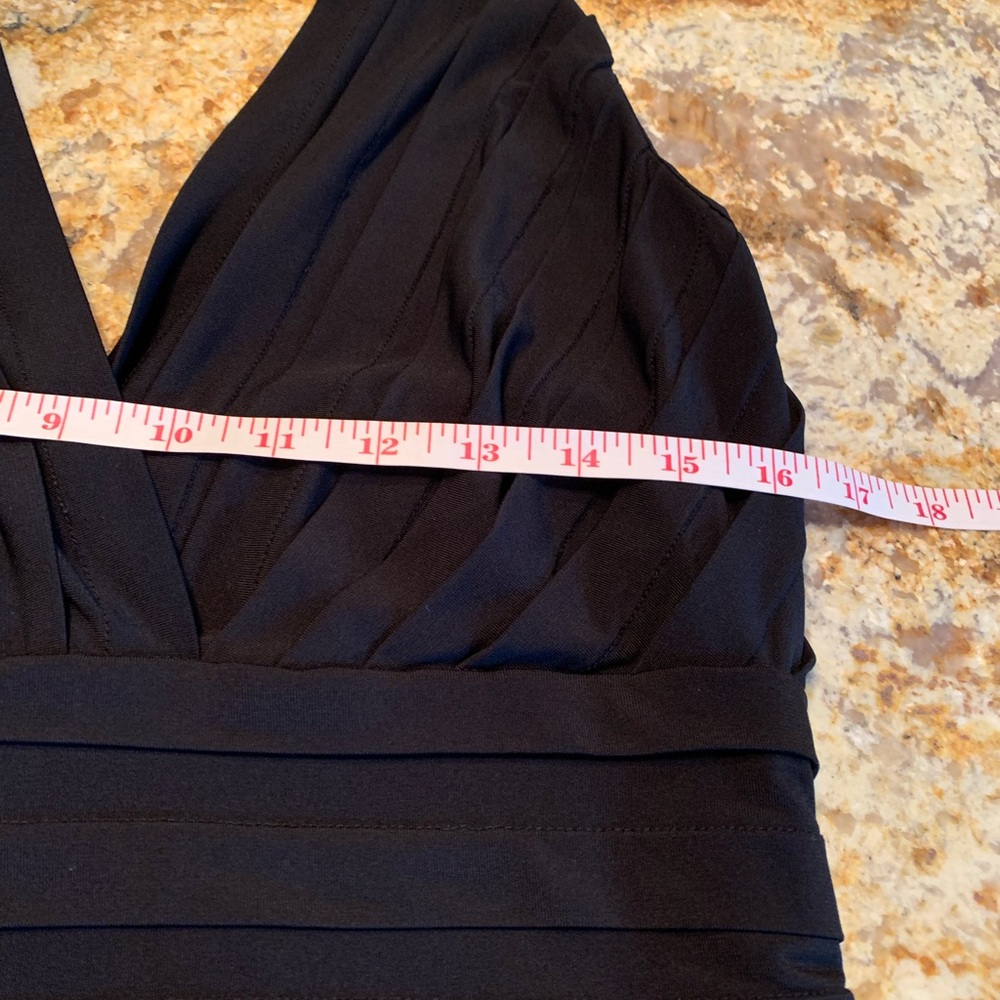 Tadashi Shoji Black Pleated Halter Midi Dress - Picture 5 of 9